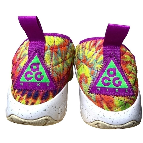 Nike acg Chunky Sneakers Men Sz 9.5 Tie-Dye Purple Green Slip on Shoes cw2463 - Picture 4 of 16